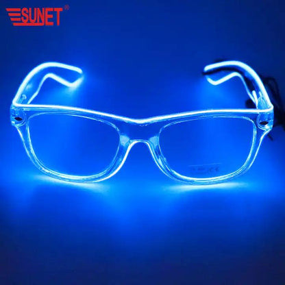 Best Selling SUNJET Custom Logo Flashing Led EL Glasses, Light Up Sunglasses For Party