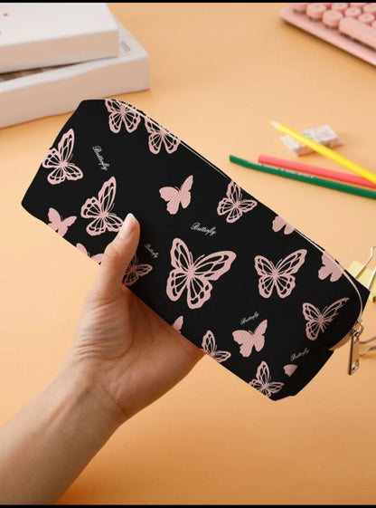 1pc Butterfly & Letter Graphic Pencil Case