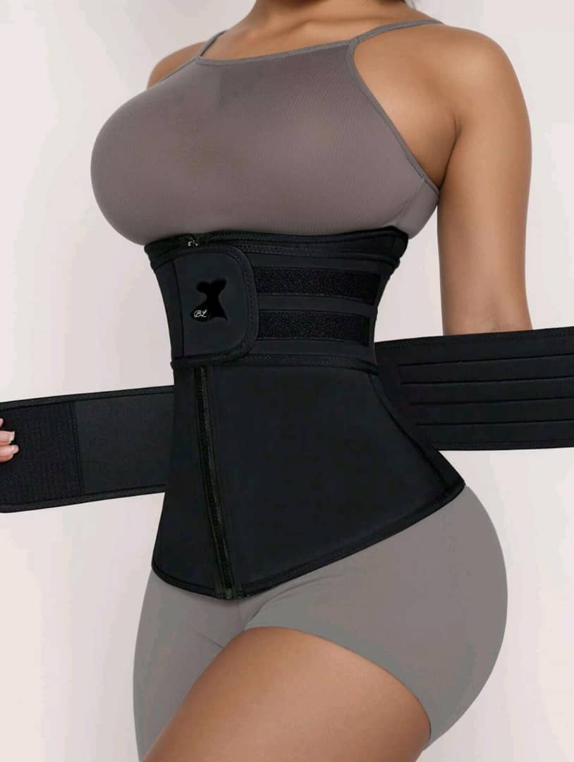 Synthetic Rubber Double Waist Belt Strong Hook-And-Loop Fastener Sports Yoga Fitness Corset Shapewear Waist Trainer Corset