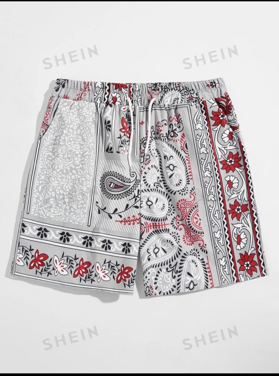 ROMWE Street Life Men Paisley Drawstring Shorts