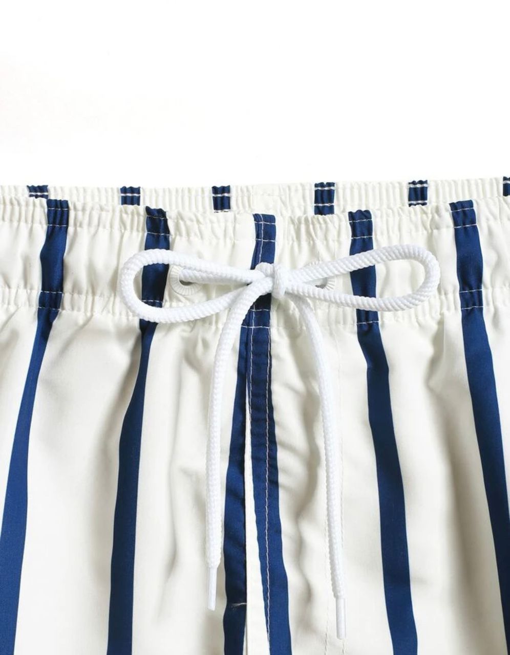 Name : Manfinity Swimmode Men Striped Print Letter Patched Detail Drawstring Waist Swim Trunks