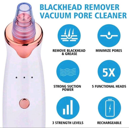 Facial Blackhead Remover Vacuum Pore Adsorber Electric Pimple Blackhead Cleaner USB Rechargeable Water Cycle Face Cleaning Tool