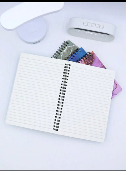 1pc Creative Marble Flip Notebook With A5 Horizontal Lines, Business Journal, Suitable For Student Writing Stationery