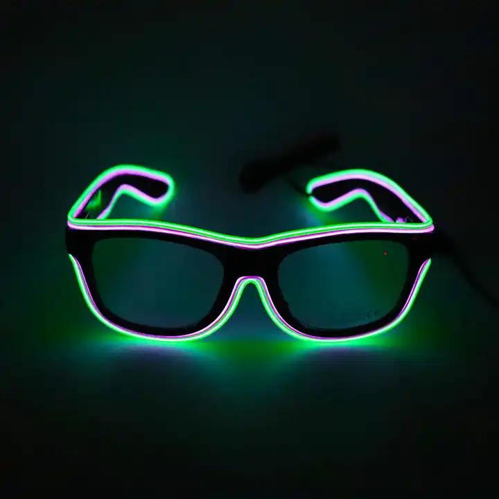 Best Selling SUNJET Custom Logo Flashing Led EL Glasses, Light Up Sunglasses For Party