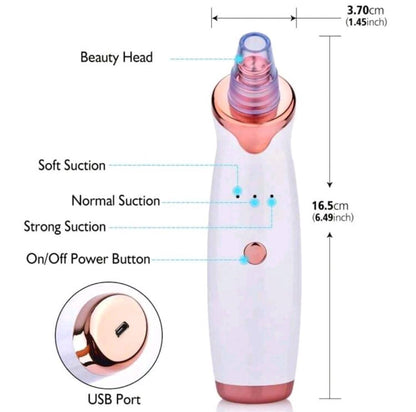 Facial Blackhead Remover Vacuum Pore Adsorber Electric Pimple Blackhead Cleaner USB Rechargeable Water Cycle Face Cleaning Tool