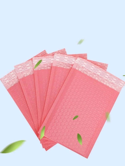 10pcs Waterproof Bubble Bag - Self-Adhesive Foam Packing Bag for Anti-Pressure Cushioning and Secure Storage Pink Poly Padded Envelopes for Small Business Mailing Packages