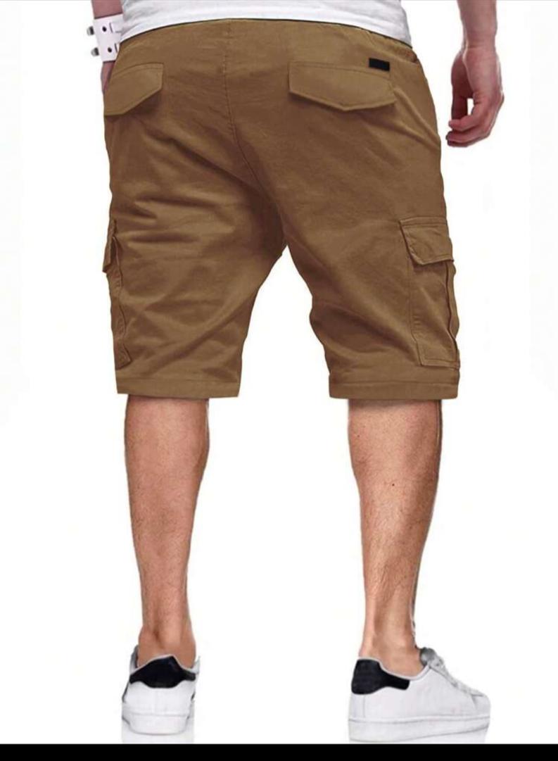 Manfinity Homme Loose Fit Men's Cargo Shorts With Flap Pockets And Drawstring Waist