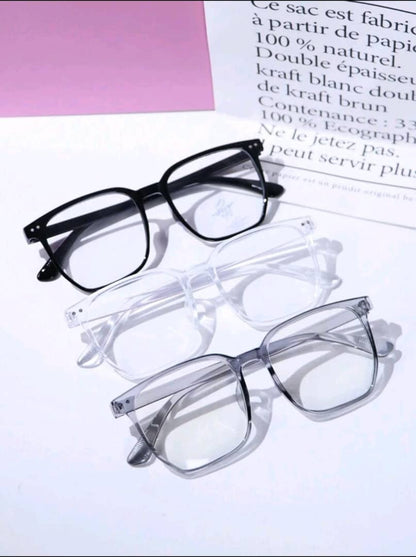 3pcs Unisex Square Frame Blue Light Blocking Glasses For Daily Wear And Face Shape Modification